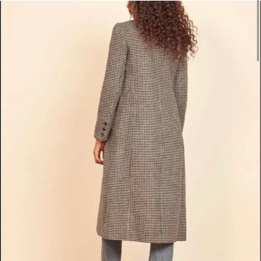 Reformation York Coat Black Grey Herringbone Size S - Picture 4 of 8